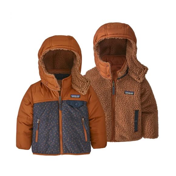 Patagonia Reversible Tribbles Hoody Jacket Baby 6-12M Sherpa Puffer Coat EUC - Picture 9 of 9